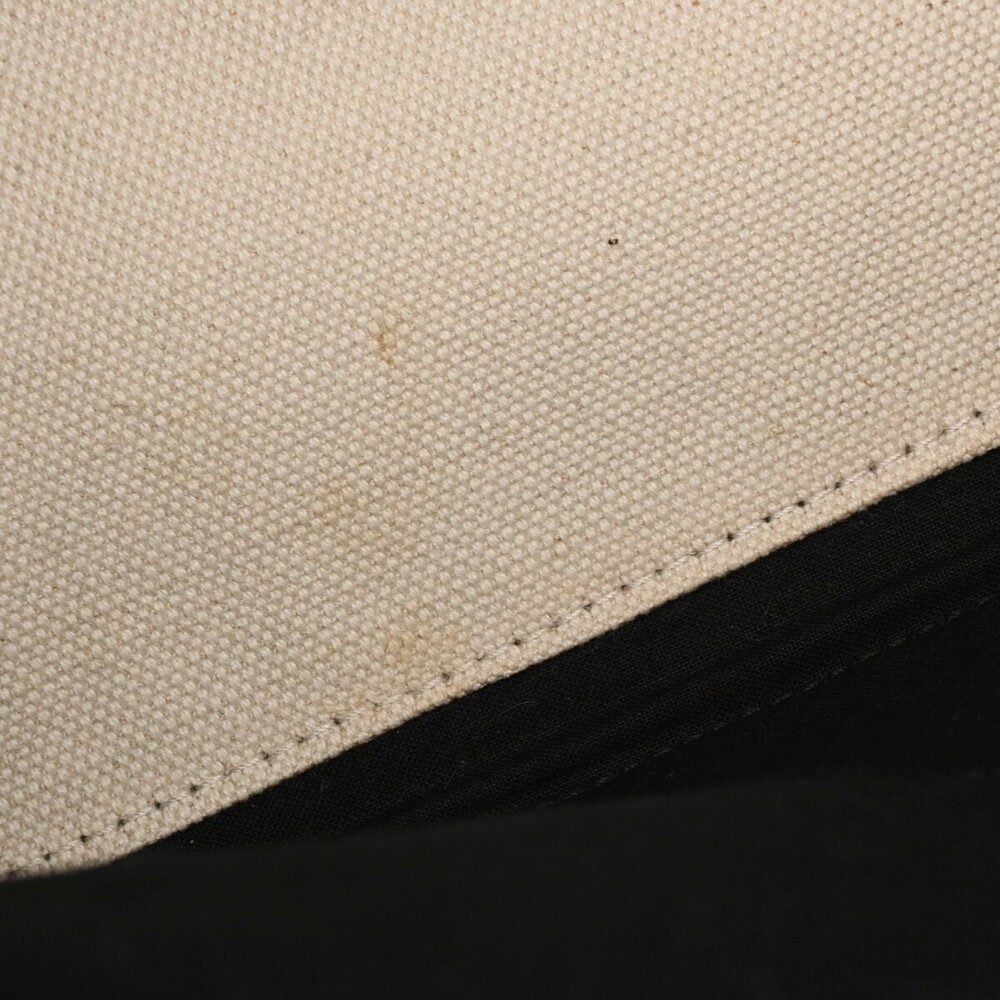 BALENCIAGA Cabas White Black Canvas Leather Handbag - Picture 11 of 11